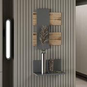 Composition Belita anthracite walnut wall shelves
