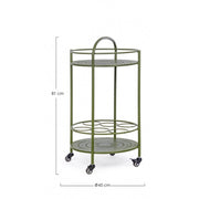 Green steel bottle trolley