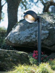 Oval Outdoor Lamp in Black Printed Glass Thermoplastic
