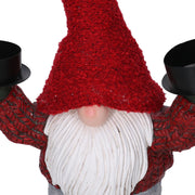 Resin gnome red candle holder cm35x18h50