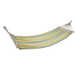 Yellow striped fabric hammock with bag 200x100 cm

