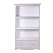 Lubecca bookcase 3 shelves and 2 drawers cm72x37xh130