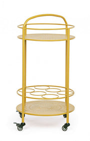 Yellow Ocher steel bottle trolley