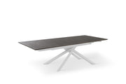 Extendable table with rust top and white legs 170/270x90x76h cm