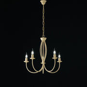 Ivory decape iron chandelier five lights 55x h53 cm