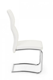 Design chair in white eco-leather THELMA 44x58x h104 cm
