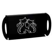 Rectangular black cat metal traycm41x20h5