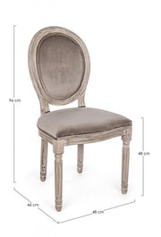 2x Tortora chair in classic style upholstered wood