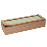 Rectangular brown wooden tea box cm29x10h6