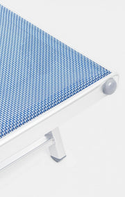 Aluminum sunbed with blue wheels Cross 65 x 196 x 62 cm