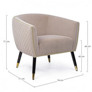 Beige atmosphere style upholstered armchair
