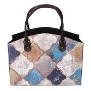 Rectangular morocco blue faux leather magazine rack cm33,5x15,5h25,5