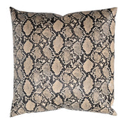 Squared brown eco-leather cushion cm38x38