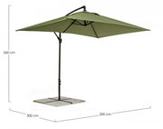 Texas arm umbrella 2x3 cm anthracite-olive
