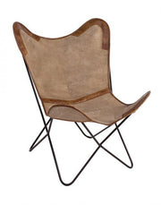 Eaton beige leather armchair
