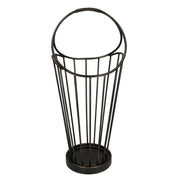 Round dark bronze metal umbrella stand cm32x30h52-70