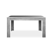 Cement color dining table with black or white reversible insert 138x80xh.74 cm