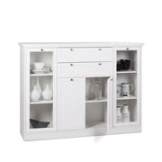 Mobile sideboard with showcase 4 doors 2 drawers white 160x40xh.120cm