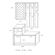 White and concrete entrance wardrobe 100x25xh.180 cm