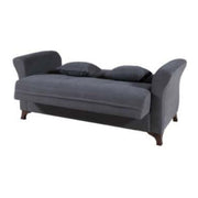 Two seater fabric sofa with container Gray BUKET 160x86x h85 cm