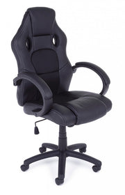 Office armchair with black leatherette Racing bracelets