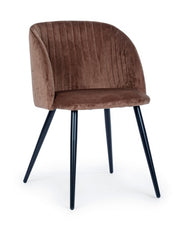 Queen rust velvet steel chair 53 x 57 x 81.5 cm