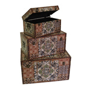 Eco-leather trunk 1-3 rectangular mandalacm59x36h33