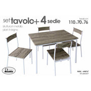 Table with 4 chairs metal frame 110x 70x 76 h