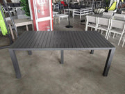 Extendable aluminum garden table in dove gray 100 x 200-260-320 x h 75 cm