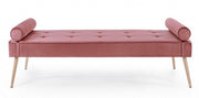 Bench rose gold legs design antique pink velvet