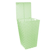 Square lined light green polyester basket cm33x33h53