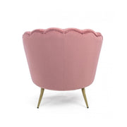 Retro armchair in peacock pink velvet cm 80 x 76 x 84 h