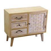 Mobile legno naturale 1 anta + 3 cassetti cm 30 x 70 x h 60