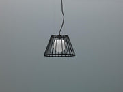 Hanging lamp in metal with black lampshade D25/35xD20/35x120h cm