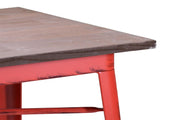 Urban industrial red iron bristol table 70 x 70 cm