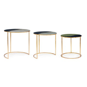 Set of 3 atmosphere style metal coffee tables