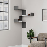 Corner Bookshelf Luksa Anthracite 3 Levels H 90 x D 22 x W 60 cm