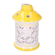 Round yellow ceramic lantern cmø11,5h17,5