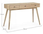 Alannis console 3 drawers in melamine wood