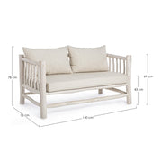 Sofa with Sahel cushions in teak wood