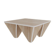 Diamond square design table for living room oak