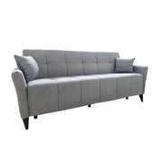 Levy 3 seater sofa in gray fabric with container and bed