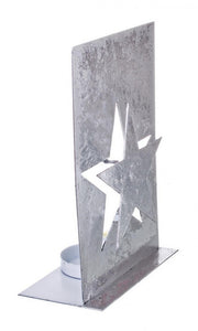 8x Metal Silver Star Stand Candle