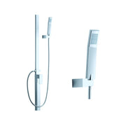 Adjustable chrome finish shower group with shower head and hand shower h.230 cm