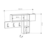 Game white wall coat hanger 99.5x15xh.61 cm