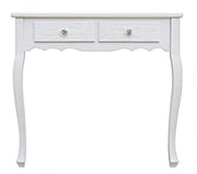 2-drawer console cabinet in Blanc white wood 80 x 40 x 75 cm