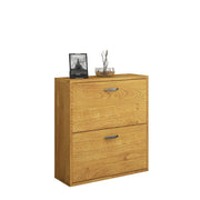 Shoe cabinet 853902 2 flap doors double depth oak