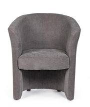 Armchair in wood and dark gray fabric BELIZE 64,5x63x h76 cm