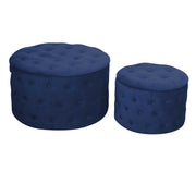 Velvet puff 1-2 blue cm ø70h42