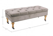 Beige container bench in classic style velvet